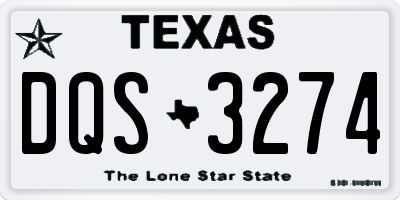 TX license plate DQS3274