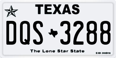 TX license plate DQS3288