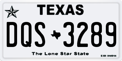 TX license plate DQS3289