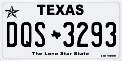 TX license plate DQS3293