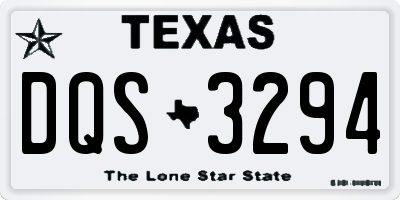 TX license plate DQS3294