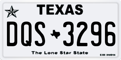 TX license plate DQS3296