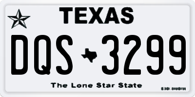 TX license plate DQS3299