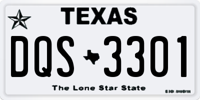 TX license plate DQS3301