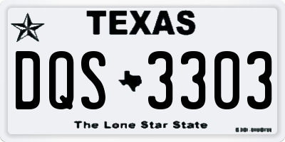 TX license plate DQS3303