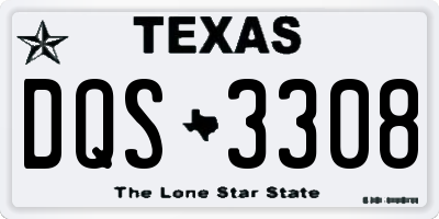 TX license plate DQS3308