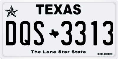 TX license plate DQS3313