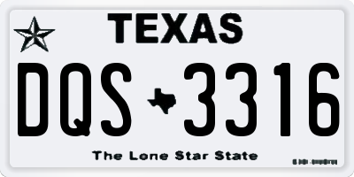 TX license plate DQS3316