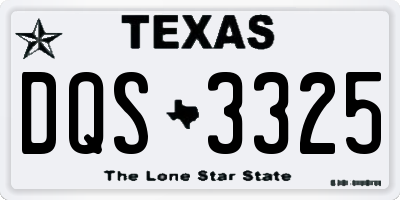 TX license plate DQS3325