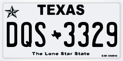 TX license plate DQS3329