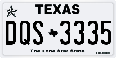 TX license plate DQS3335