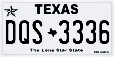 TX license plate DQS3336