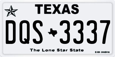 TX license plate DQS3337