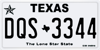TX license plate DQS3344