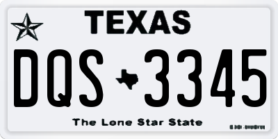 TX license plate DQS3345