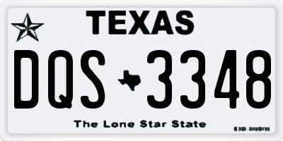 TX license plate DQS3348