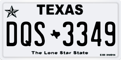 TX license plate DQS3349