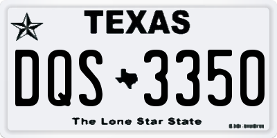 TX license plate DQS3350