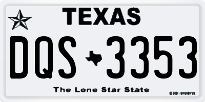 TX license plate DQS3353