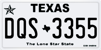 TX license plate DQS3355
