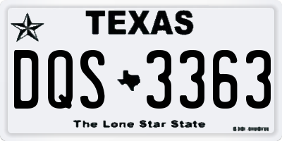 TX license plate DQS3363