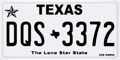 TX license plate DQS3372
