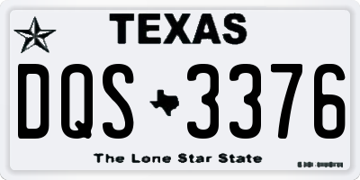 TX license plate DQS3376