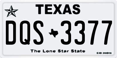 TX license plate DQS3377