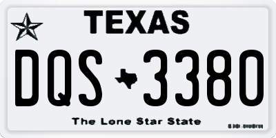 TX license plate DQS3380