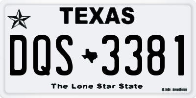 TX license plate DQS3381