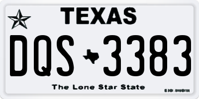 TX license plate DQS3383