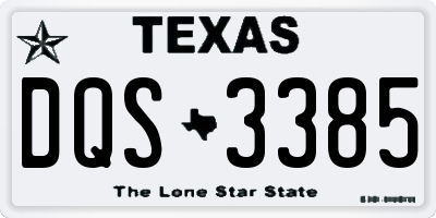 TX license plate DQS3385