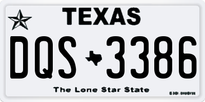 TX license plate DQS3386