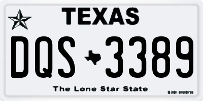 TX license plate DQS3389