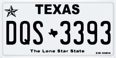 TX license plate DQS3393