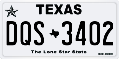 TX license plate DQS3402