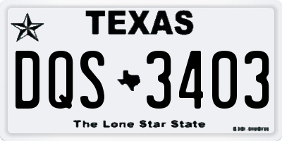 TX license plate DQS3403