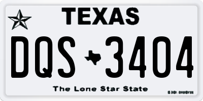 TX license plate DQS3404