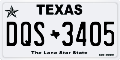 TX license plate DQS3405