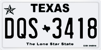 TX license plate DQS3418