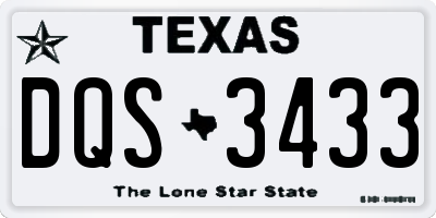 TX license plate DQS3433