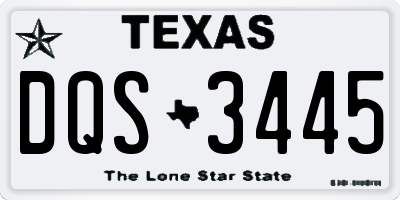 TX license plate DQS3445