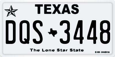 TX license plate DQS3448
