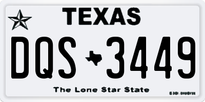 TX license plate DQS3449