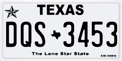 TX license plate DQS3453