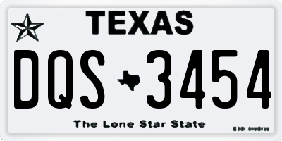TX license plate DQS3454