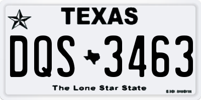 TX license plate DQS3463