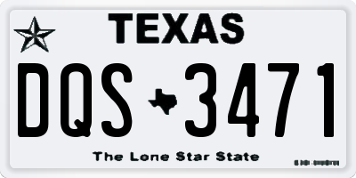 TX license plate DQS3471
