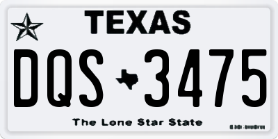 TX license plate DQS3475