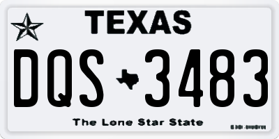 TX license plate DQS3483